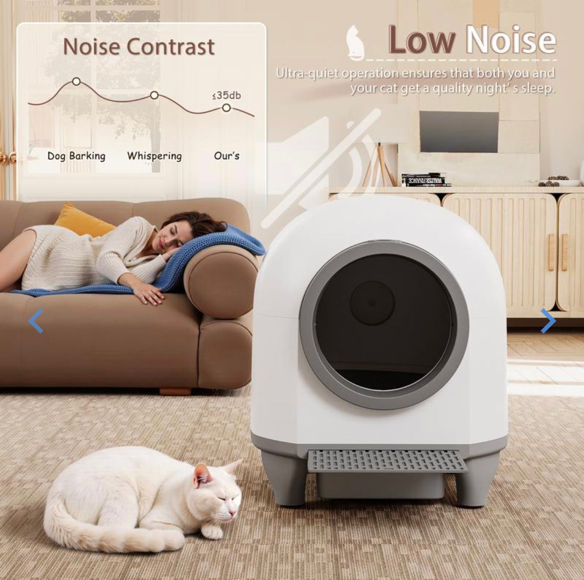 Low-Noise Auto- Cleaning Cat Box